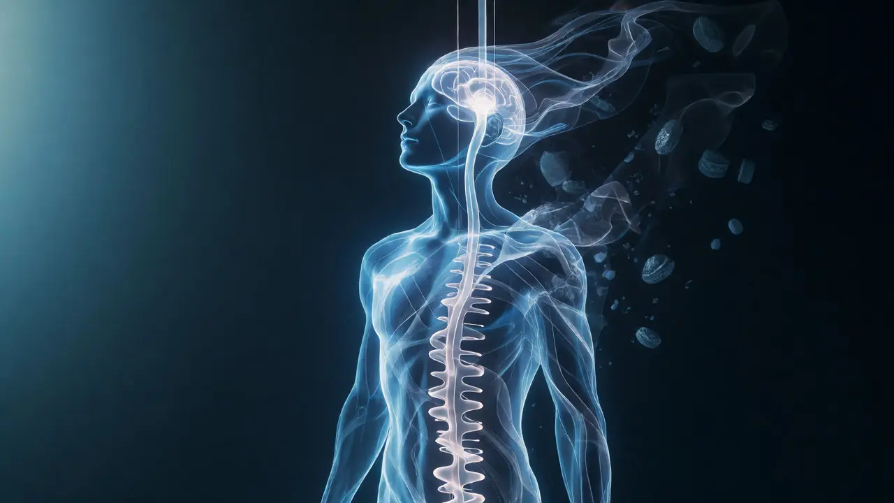 Abstract silhouette illustrating mental clarity and appetite control from THCV.