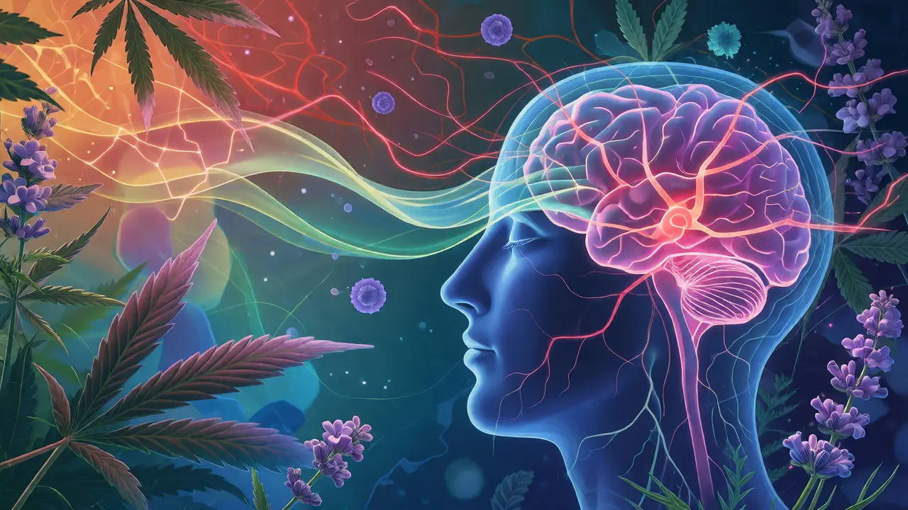Konceptuální ilustrace endokanabinoidního systému a klidu